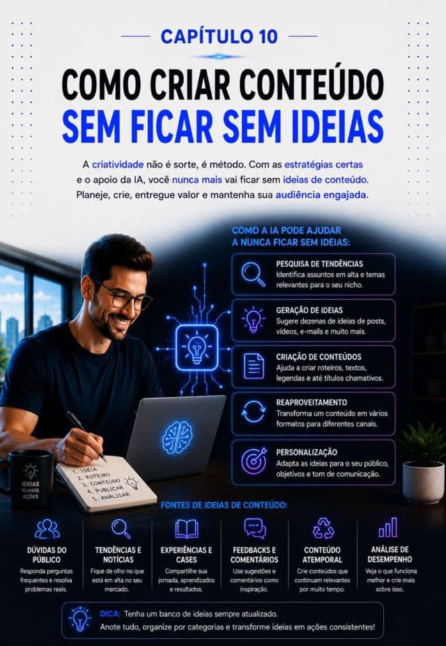 Abertura do capítulo 10: Como criar conteúdo sem ficar sem ideias