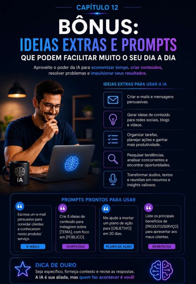 Abertura do capítulo 12: Bônus, ideias extras e prompts