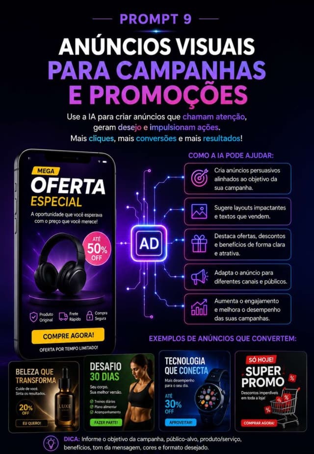 Bônus, Prompt 9: Anúncios visuais para campanhas